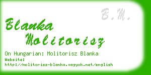 blanka molitorisz business card